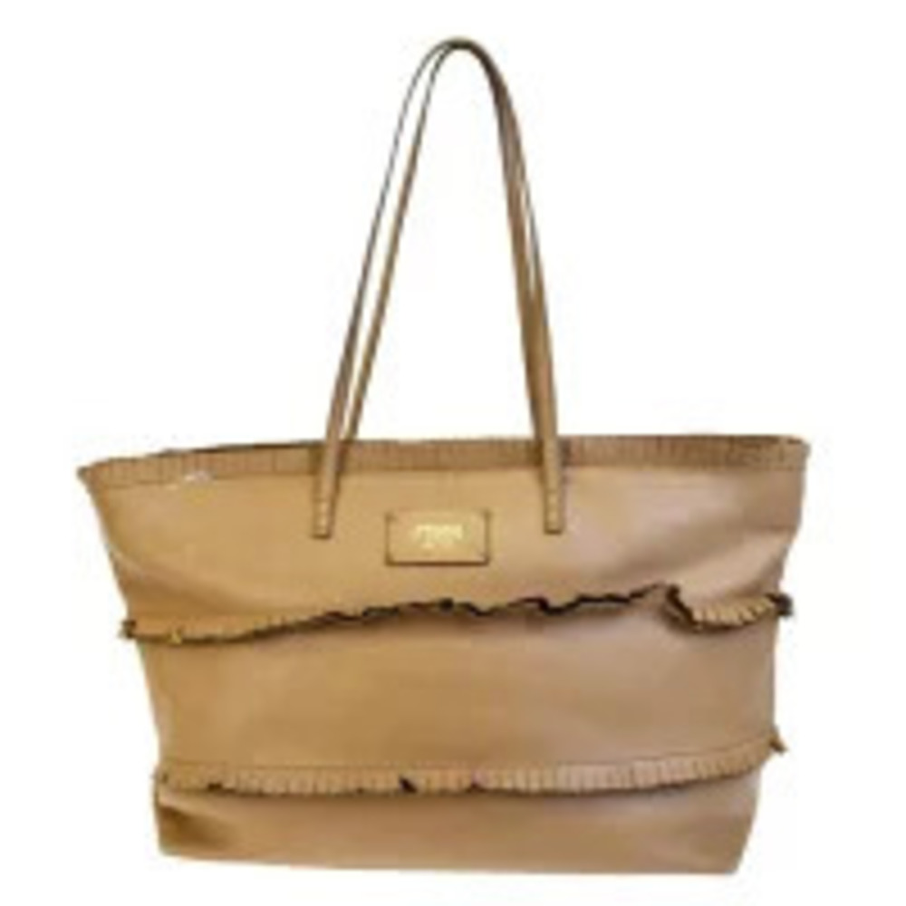 Fendi Tote Bag Shoulder Handbag Brown Leather